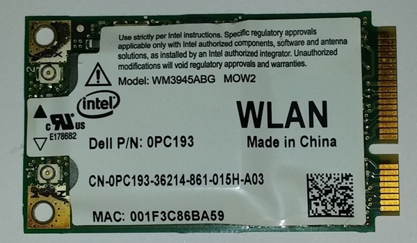 Picture of WIRELESS WiFi INTEL ANATEL WM3945ABG MOW2 FOR DELL LATITUDE